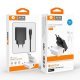 Мережевий зарядний пристрій WUW T73 18W USB QC3.0 + USB кабель USB - Type-C БІЛИЙ