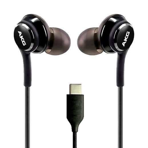 Дротова гарнітура Samsung ORIGINAL S20 Type-C Earphones AKG EO-IC100BBEGEU, тканинне обплетення, чорний