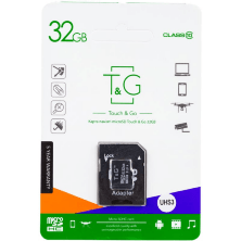 Карта пам'яті T&G MicroSDHC (UHS-3) 32gb 10 Class & Adapter Чёрный