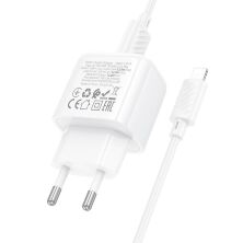 Мережевий зарядний пристрій HOCO CS51A 2USB 2.4A + кабель USB - LIGHTNING, білий
