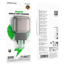 Мережевий зарядний пристрій BOROFONE BAS53A TYPE-C PD 20W, чорний
