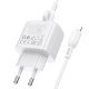 Мережевий зарядний пристрій BOROFONE BAS43A TYPE-C PD 20W + кабель TYPE-C - LIGHTNING, білий