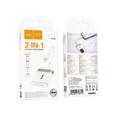 Картридер HOCO UA40 Crystal iP (Lightning → SD/TF), абрикосовий