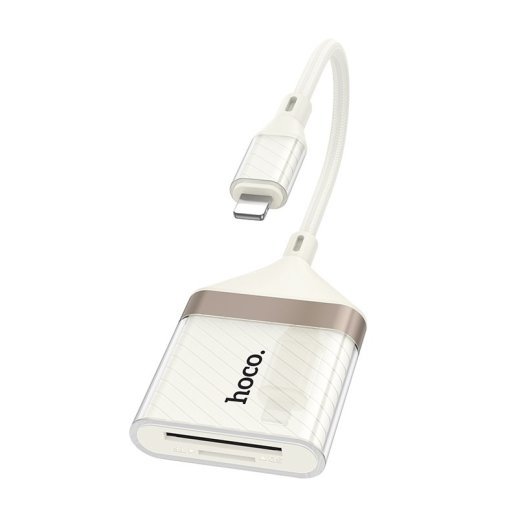 Картридер HOCO UA40 Crystal iP (Lightning → SD/TF), абрикосовий