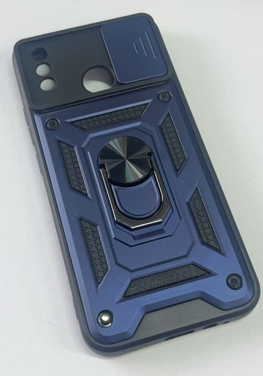 Armor Case With Curtain for Tecno Spark 6 Go Dark Blue