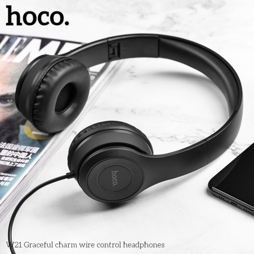 Дротові навушники HOCO W21, чорний