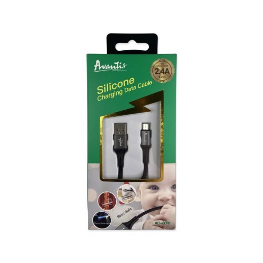 USB Cable Avantis AC-80m Cool Silicone Micro Black