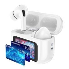 Бездротові навушники BOROFONE BW76 з активним шумозаглушенням (ANC) та LED-дисплеєм, білий