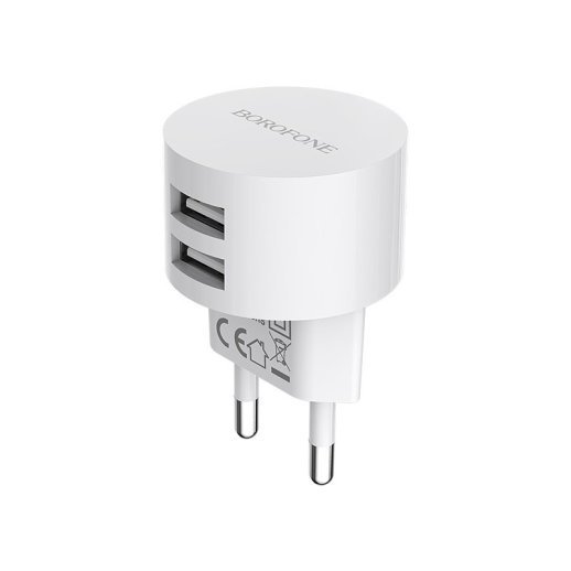 Мережевий зарядний пристрій BOROFONE BA23A Brilliant dual port charger(EU)