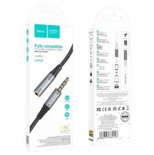 Аудіо подовжувач HOCO UPA20 3,5 мм штекер (male) на 3,5 мм гніздо (female), 1M, METAL GRAY