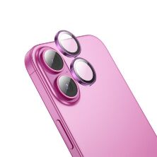 Скло для камери HOCO V12 PLUS APPLE iPhone 16 | iPhone 16 PLUS рожевий