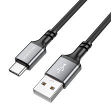 USB кабель BOROFONE BX83 Famous USB - Type-C 2.4A Silicone, 1 метр, чорний