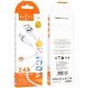 USB кабель HOCO X109 USB - micro USB SILICONE, 1 метр, білий