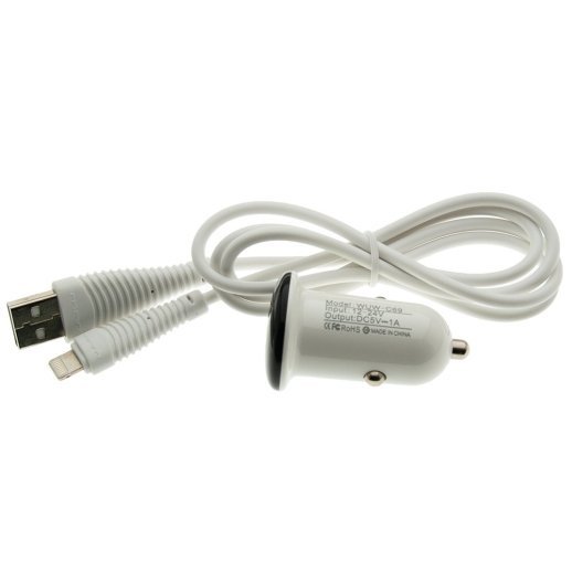 Автомобільний зарядний пристрій WUW T21 MINI + USB Lightning ЧОРНИЙ