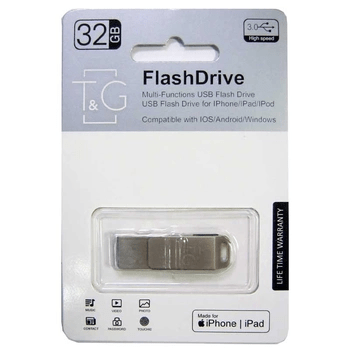 USB + Lightning  Flash Drive T&G TG008 32GB USB 3.0 Стальной