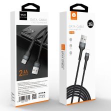 Кабель USB WUW X192 USB - Type-C 2.4A Тканинна обплетення ЧОРНИЙ 2 МЕТРИ