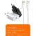 Мережевий зарядний пристрій WUW T81 20W Type-C PD + USB кабель Type-C - Lightning БІЛИЙ