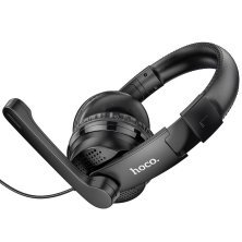 Дротова комп'ютерна гарнiтура HOCO W103, чорний