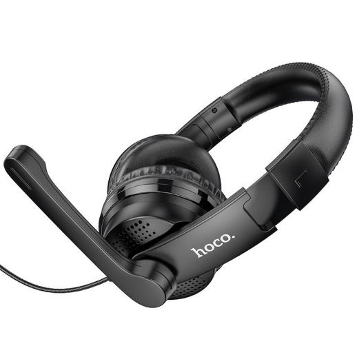Дротова комп'ютерна гарнiтура HOCO W103, чорний