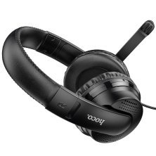 Дротова комп'ютерна гарнiтура HOCO W103, чорний