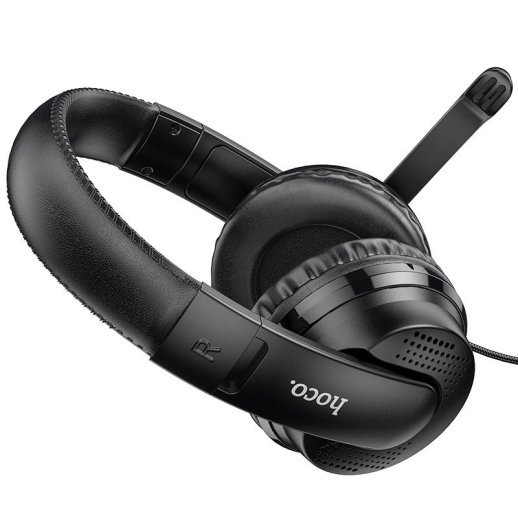 Дротова комп'ютерна гарнiтура HOCO W103, чорний