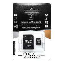 Карта пам'яті T&G MicroSDHC (UHS-3) 256gb 10 Class & Adapter  Чёрный
