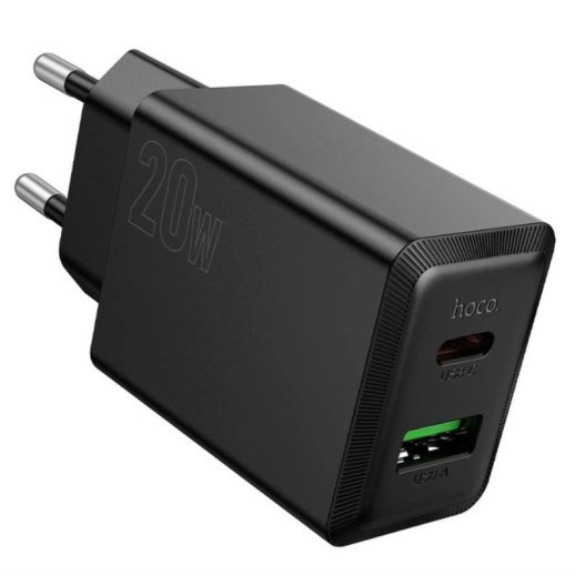 Мережевий зарядний пристрій HOCO N69 Nuevo 20W PD / QC3.0, чорний