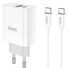 СЗУ HOCO C80A PD 20W+QC3.0 (1USB/1Type-C/3.1A) + Type-C - Type-C (12pc) (белый)