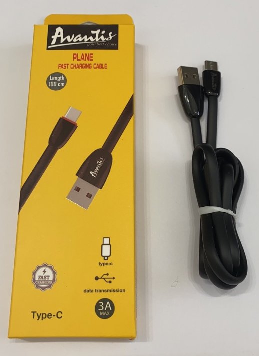 USB Cable Avantis A-25t Plane Type-C Чорний
