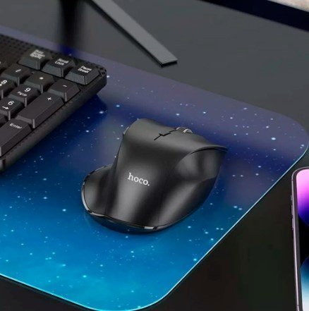 Мишка бездротова HOCO GM24 Mystic six-button dual-mode, ЧОРНИЙ