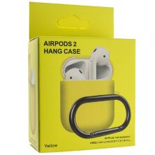 Чохол для Apple AirPods 2 з карабіном з'єднаний YELLOW