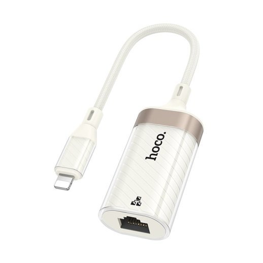 Адаптер HOCO UA41A Crystal (Lightning → RJ45), Ethernet 100 Mbps, абрикосовий