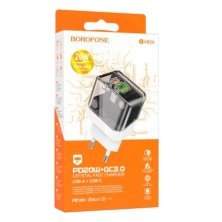 Мережевий зарядний пристрій BOROFONE BA80A Scenery PD20W+QC3.0 charger(EU)