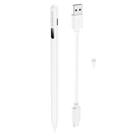 Стилус для планшета BOROFONE BG101 Active Capacitive Pen з цифровим дисплеєм, білий