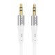 Аудіокабель HOCO UPA22 3,5 мм штекер (male) на 3,5 мм штекер (male), 1M, БIЛИЙ