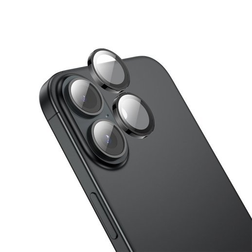 Скло для камери HOCO V12 PLUS APPLE iPhone 16 | iPhone 16 PLUS чорний