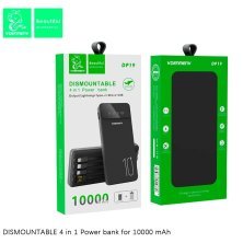 POWERBANK DENMEN DP19 10000mAh 2.1A LED power display Вбудовані кабелі