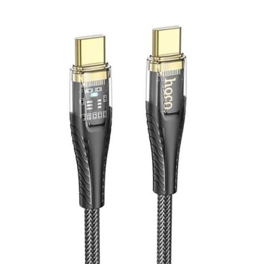 USB-C кабель HOCO U121 Type-C - Type-C 60W 1.20M 3A LED НЕЙЛОН