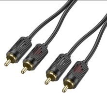 Аудіокабель HOCO UPA29 2 RCA штекери (папа) на 2 RCA штекери (папа), 1,50м, чорний