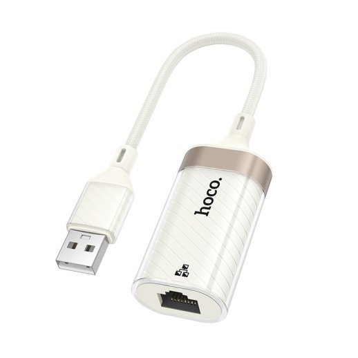 Адаптер HOCO UA41 Crystal (USB-A → RJ45), Ethernet 100 Mbps, абрикосовий