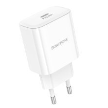Мережевий зарядний пристрій BOROFONE BA81A TYPE-C PD 20W, білий