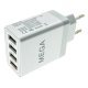 Мережевий зарядний пристрій MEGA 4 USB QC 3.0 30W без упаковки