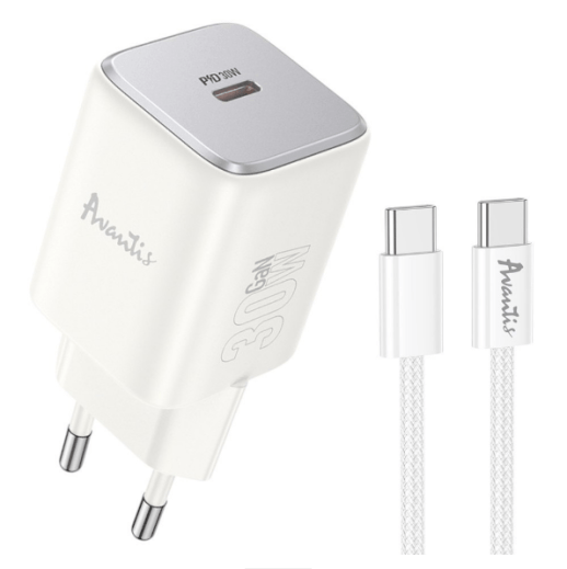 Мережевий Зарядний Пристрій Avantis A897 GaN 1USB PD30W Type-C + Type-C