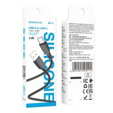 USB кабель BOROFONE BX99 Method USB - Type-C silicone, чорний