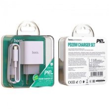 Мережевий зарядний пристрій HOCO C76A Plus TYPE-C PD 20W + кабель TYPE-C - LIGHTNING