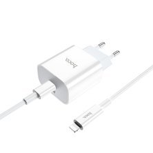 Мережевий зарядний пристрій HOCO C76A Plus TYPE-C PD 20W + кабель TYPE-C - LIGHTNING