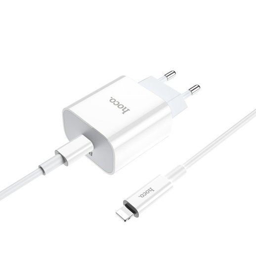 Мережевий зарядний пристрій HOCO C76A Plus TYPE-C PD 20W + кабель TYPE-C - LIGHTNING