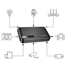 ДБЖ для роутера HOCO DB62 UPS + POWERBANK 20000mah 9V/12V + USB 5V + TYPE-C 1A, ЧОРНИЙ