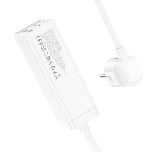 Сетевой удлинитель Hoco AC10A PD65W (2USB/2Type-C/1xSocket) (белый)