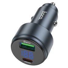 Автомобільний зарядний пристрій HOCO Z57B PD 45W + USB QC3.0, сірий